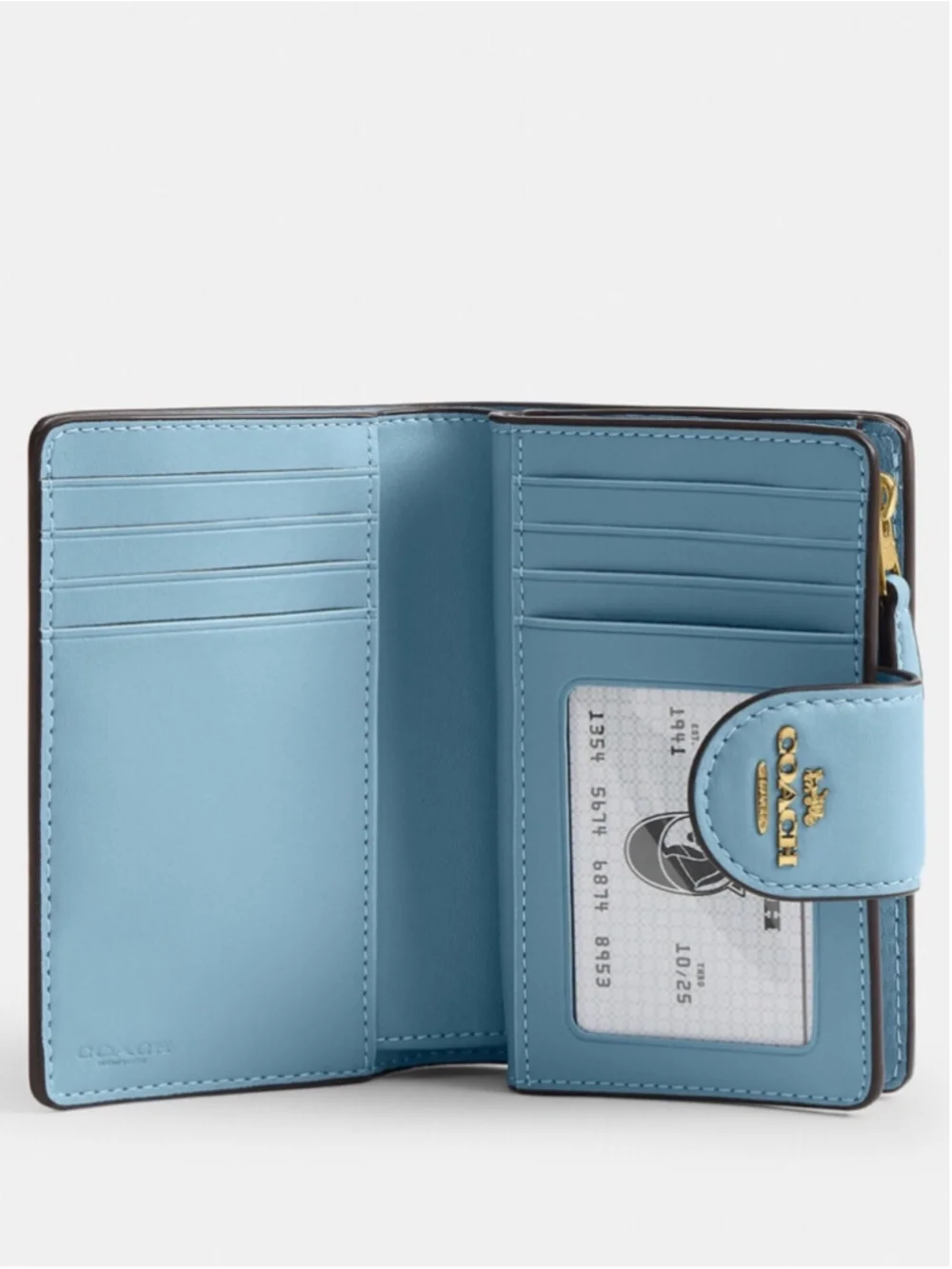 NEW Coach Maggie Tote Bag Azure Blue Signature Leather + wallet + wristlet NWT